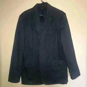 Mark Ecko Single-Breasted Blazer Jacket Men's Large Navy Blue Solid